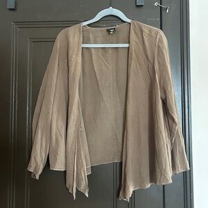 Botanically dyed silk chiffon cardigan jacket